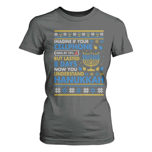 Funny Ugly Hanukkah T Shirt For Women Imagine Your Cellphone Chanukah Jewish TS10 Dark Heather Print Your Wear