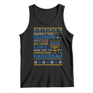 Funny Ugly Hanukkah Tank Top Imagine Your Cellphone Chanukah Jewish TS10 Black Print Your Wear