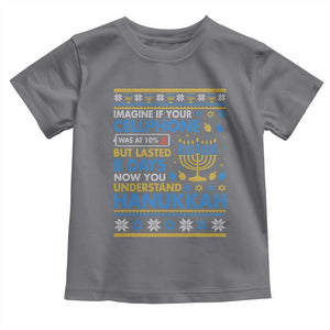 Funny Ugly Hanukkah Toddler T Shirt Imagine Your Cellphone Chanukah Jewish TS10 Charcoal Print Your Wear