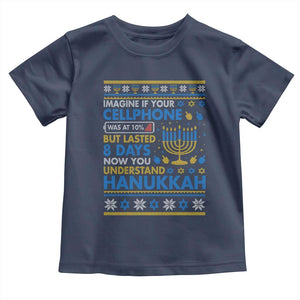 Funny Ugly Hanukkah Toddler T Shirt Imagine Your Cellphone Chanukah Jewish TS10 Navy Print Your Wear