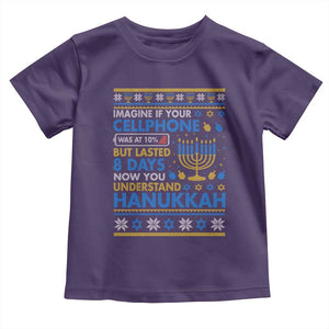 Funny Ugly Hanukkah Toddler T Shirt Imagine Your Cellphone Chanukah Jewish TS10 Purple Print Your Wear
