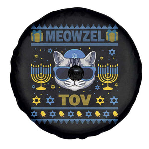Cat Hanukkah Spare Tire Cover Meowzel Tov Jewish Cat Owner Ugly Chanukah TS10 Print Your Wear
