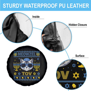 Cat Hanukkah Spare Tire Cover Meowzel Tov Jewish Cat Owner Ugly Chanukah TS10 Print Your Wear