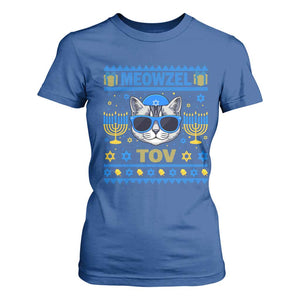 Cat Hanukkah T Shirt For Women Meowzel Tov Jewish Cat Owner Ugly Chanukah TS10 Royal Blue Print Your Wear