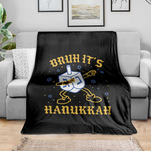 Bruh Hanukkah Throw Blanket Funny Dabbing Dreidel Love Jewish Chanukah Jew Gift TS10 Print Your Wear