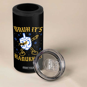 Bruh Hanukkah 4 in 1 Can Cooler Tumbler Funny Dabbing Dreidel Love Jewish Chanukah Jew Gift TS10 Print Your Wear