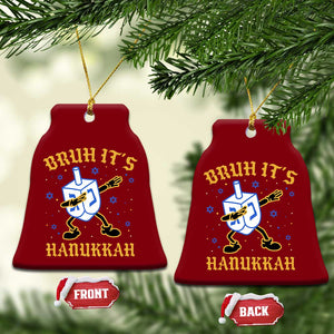 Bruh Hanukkah Ceramic Ornament Funny Dabbing Dreidel Love Jewish Chanukah Jew Gift TS10 Print Your Wear