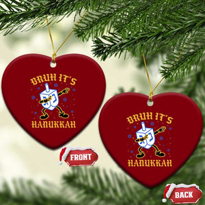 Bruh Hanukkah Ceramic Ornament Funny Dabbing Dreidel Love Jewish Chanukah Jew Gift TS10 Print Your Wear