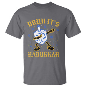Bruh Hanukkah T Shirt Funny Dabbing Dreidel Love Jewish Chanukah Jew Gift TS10 Charcoal Print Your Wear