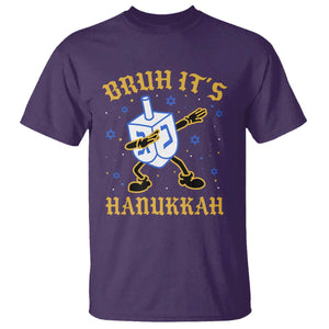 Bruh Hanukkah T Shirt Funny Dabbing Dreidel Love Jewish Chanukah Jew Gift TS10 Purple Print Your Wear