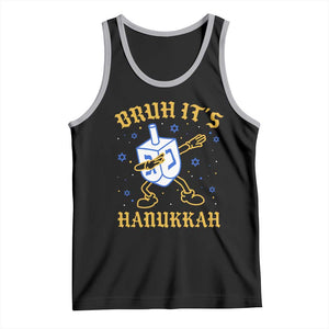 Bruh Hanukkah Tank Top Funny Dabbing Dreidel Love Jewish Chanukah Jew Gift TS10 Black Athletic Heather Print Your Wear