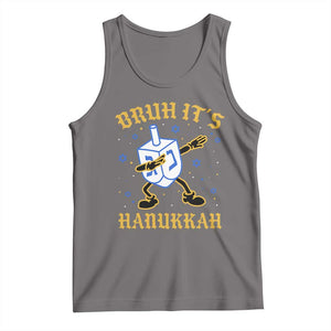 Bruh Hanukkah Tank Top Funny Dabbing Dreidel Love Jewish Chanukah Jew Gift TS10 Deep Heather Print Your Wear