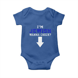 Funny Jewish Baby Onesie Im Jewish Wanna Check TS10 Royal Blue Print Your Wear