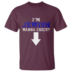 Funny Jewish T Shirt Im Jewish Wanna Check TS10 Maroon Print Your Wear
