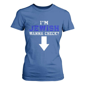 Funny Jewish T Shirt For Women Im Jewish Wanna Check TS10 Royal Blue Print Your Wear