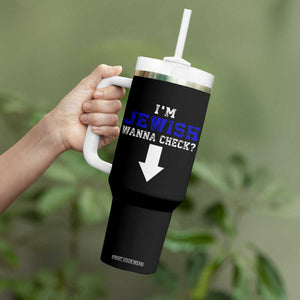 Funny Jewish Tumbler With Handle Im Jewish Wanna Check TS10 Print Your Wear
