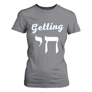 Funny Jewish T Shirt For Women Getting Chai High Hanukkah Humor TS10 Charcoal Print Your Wear