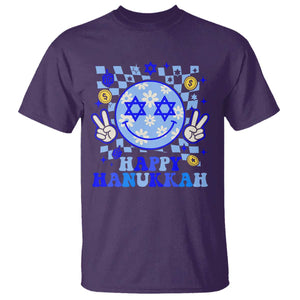 Happy Hanukkah T Shirt Groovy Star Of David Smile Face Chanukah Pajama TS10 Purple Print Your Wear