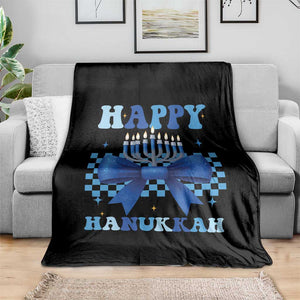 Coquette Hanukkah Throw Blanket Jewish Menorah Bow Girls TS10 Print Your Wear