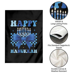Coquette Hanukkah Garden Flag Jewish Menorah Bow Girls TS10 Print Your Wear
