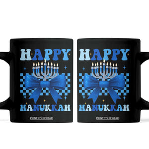 Coquette Hanukkah Coffee Mug Jewish Menorah Bow Girls TS10 Black Print Your Wear