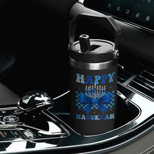 Coquette Hanukkah Flip Straw Tumbler Jewish Menorah Bow Girls TS10 Print Your Wear