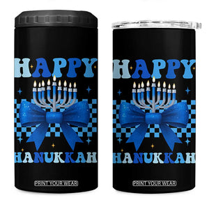 Coquette Hanukkah 4 in 1 Can Cooler Tumbler Jewish Menorah Bow Girls TS10 One Size: 16 oz Black Print Your Wear