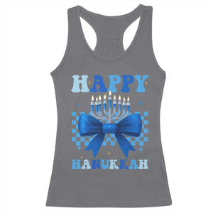 Coquette Hanukkah Racerback Tank Top Jewish Menorah Bow Girls TS10 Charcoal Print Your Wear