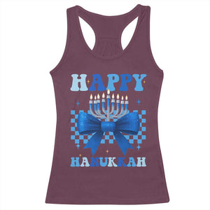 Coquette Hanukkah Racerback Tank Top Jewish Menorah Bow Girls TS10 Maroon Print Your Wear