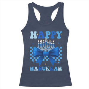 Coquette Hanukkah Racerback Tank Top Jewish Menorah Bow Girls TS10 Navy Print Your Wear