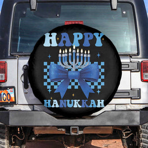 Coquette Hanukkah Spare Tire Cover Jewish Menorah Bow Girls TS10 No hole Black Print Your Wear