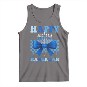 Coquette Hanukkah Tank Top Jewish Menorah Bow Girls TS10 Deep Heather Print Your Wear