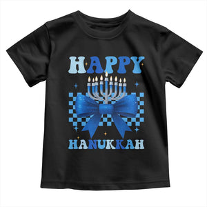 Coquette Hanukkah Toddler T Shirt Jewish Menorah Bow Girls TS10 Black Print Your Wear