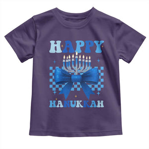 Coquette Hanukkah Toddler T Shirt Jewish Menorah Bow Girls TS10 Purple Print Your Wear