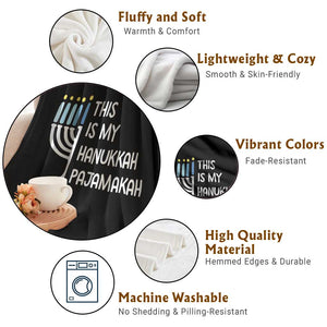 Funny Hanukkah Pajama Throw Blanket This is My Pajamakah Gift Chanukah TS10 Print Your Wear