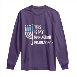 Funny Hanukkah Pajama Long Sleeve Shirt This is My Pajamakah Gift Chanukah TS10 Purple Print Your Wear