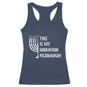 Funny Hanukkah Pajama Racerback Tank Top This is My Pajamakah Gift Chanukah TS10 Navy Print Your Wear
