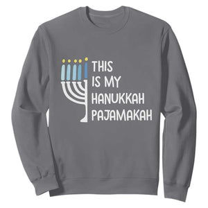 Funny Hanukkah Pajama Sweatshirt This is My Pajamakah Gift Chanukah TS10 Charcoal Print Your Wear