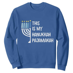 Funny Hanukkah Pajama Sweatshirt This is My Pajamakah Gift Chanukah TS10 Royal Blue Print Your Wear
