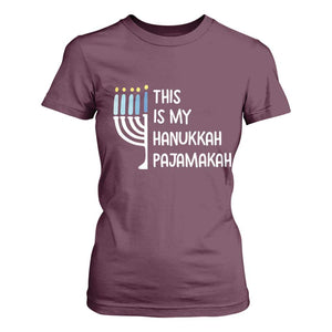 Funny Hanukkah Pajama T Shirt For Women This is My Pajamakah Gift Chanukah TS10 Maroon Print Your Wear