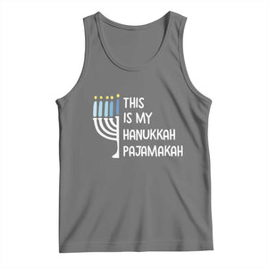 Funny Hanukkah Pajama Tank Top This is My Pajamakah Gift Chanukah TS10 Black Heather Print Your Wear