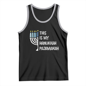 Funny Hanukkah Pajama Tank Top This is My Pajamakah Gift Chanukah TS10 Black Athletic Heather Print Your Wear