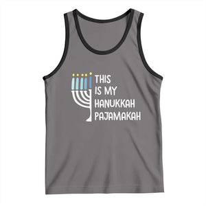 Funny Hanukkah Pajama Tank Top This is My Pajamakah Gift Chanukah TS10 Deep Heather Black Print Your Wear