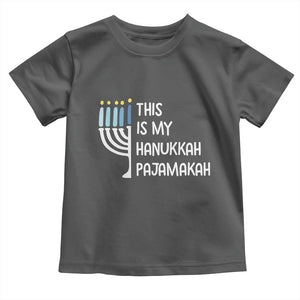 Funny Hanukkah Pajama Toddler T Shirt This is My Pajamakah Gift Chanukah TS10 Dark Heather Print Your Wear
