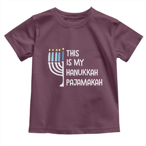 Funny Hanukkah Pajama Toddler T Shirt This is My Pajamakah Gift Chanukah TS10 Maroon Print Your Wear