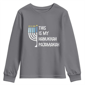 Funny Hanukkah Pajama Youth Sweatshirt This is My Pajamakah Gift Chanukah TS10 Charcoal Print Your Wear
