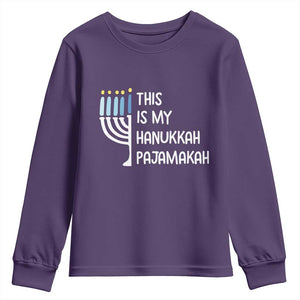 Funny Hanukkah Pajama Youth Sweatshirt This is My Pajamakah Gift Chanukah TS10 Purple Print Your Wear