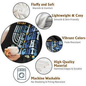 Happy Hanukkah Throw Blanket Retro Groovy Eight Nights and Eight Lights TS10 Print Your Wear