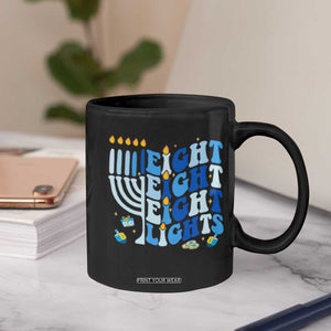 Happy Hanukkah Coffee Mug Retro Groovy Eight Nights and Eight Lights TS10 Print Your Wear
