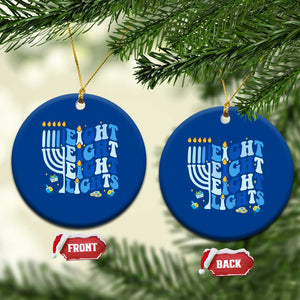 Happy Hanukkah Ceramic Ornament Retro Groovy Eight Nights and Eight Lights TS10 1pc Blue Print Your Wear